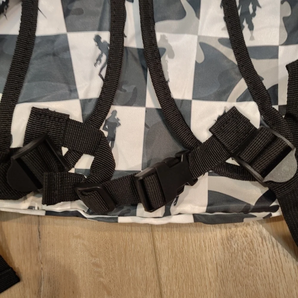 Fortnite Inspired Video Game Kids Backpack Black White Gamer Nylon